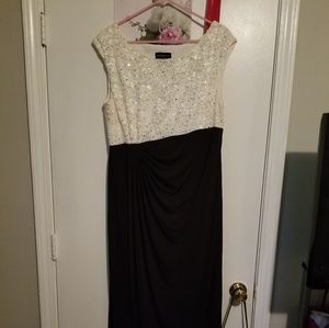 A black and white simple prom dress